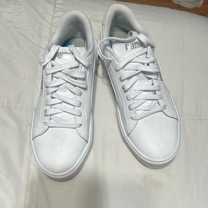 Puma platform memory foam white sneakers.